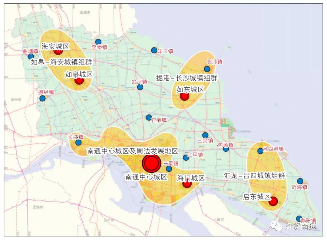 南通市→通州区→海门区→都市区范围.